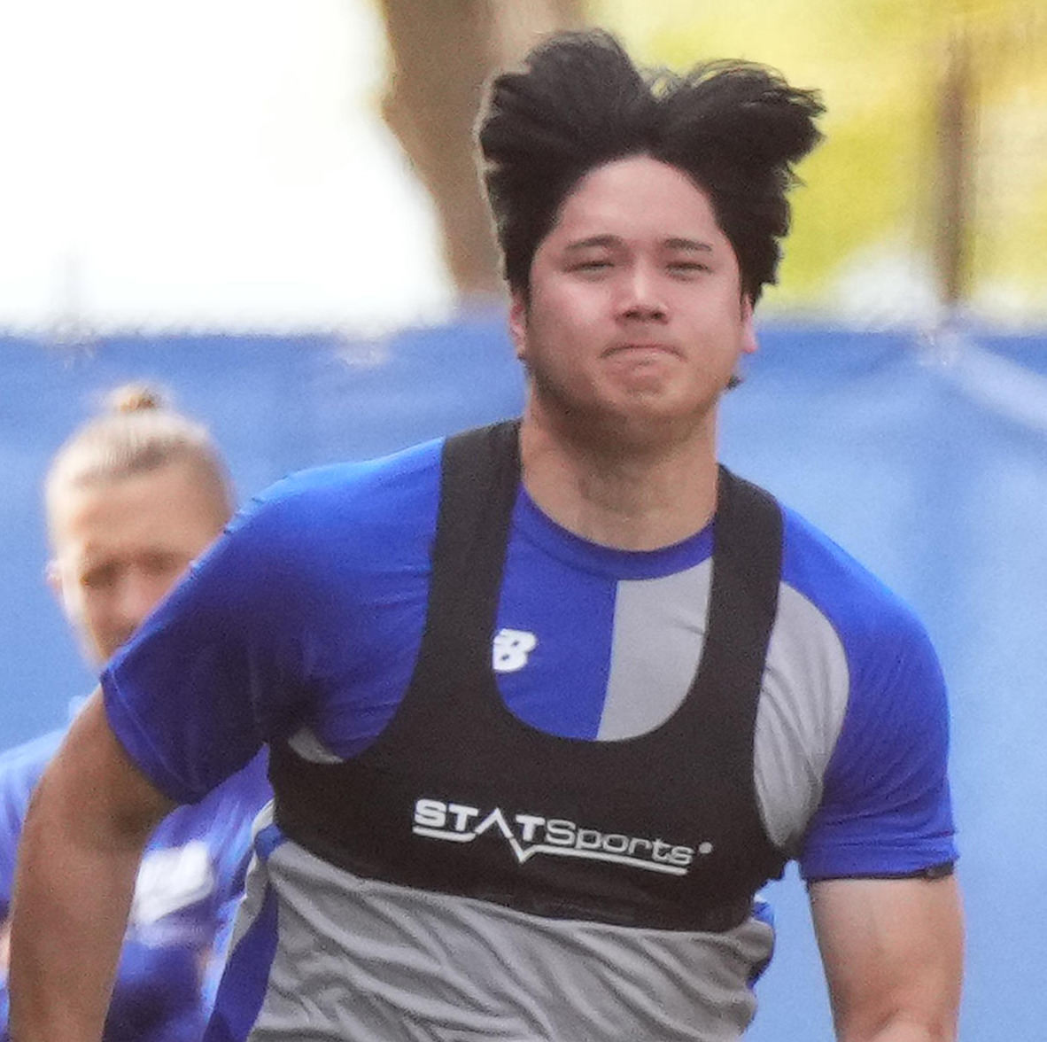 ダッシュを繰り返すドジャース大谷（撮影・菅敏）