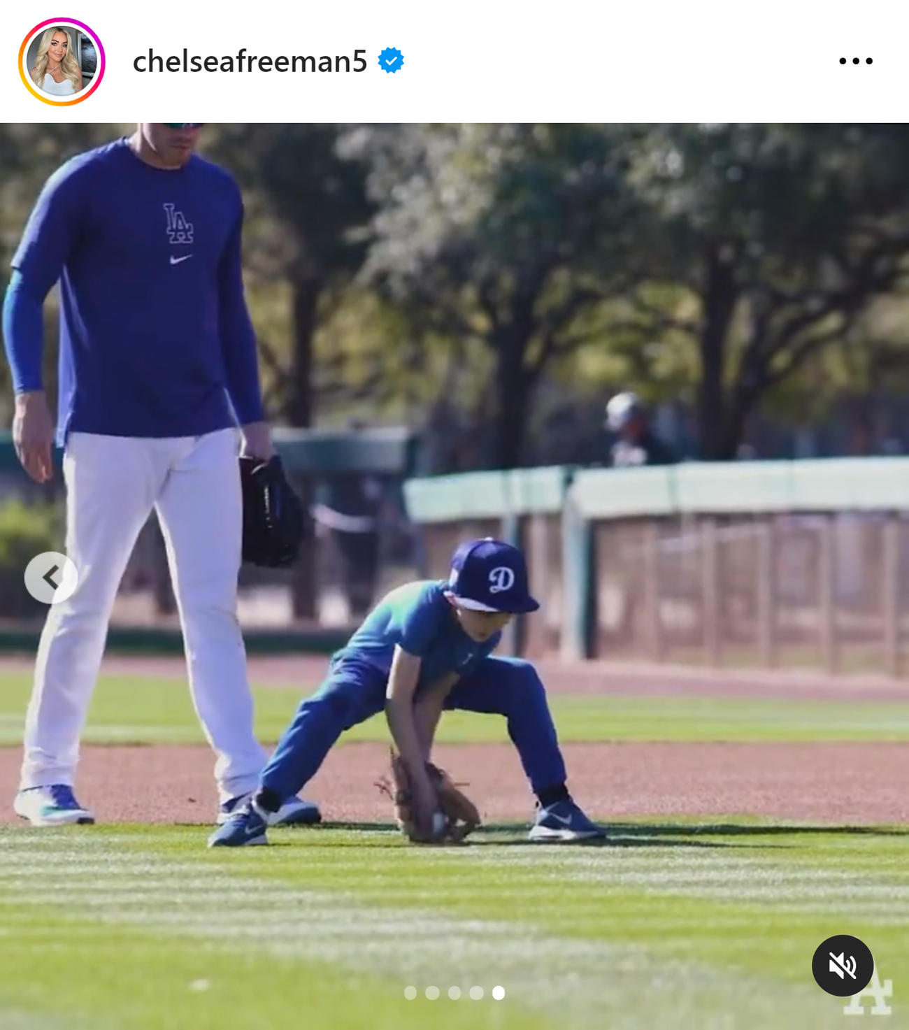 フリーマンの妻チェルシーさんのインスタグラムから