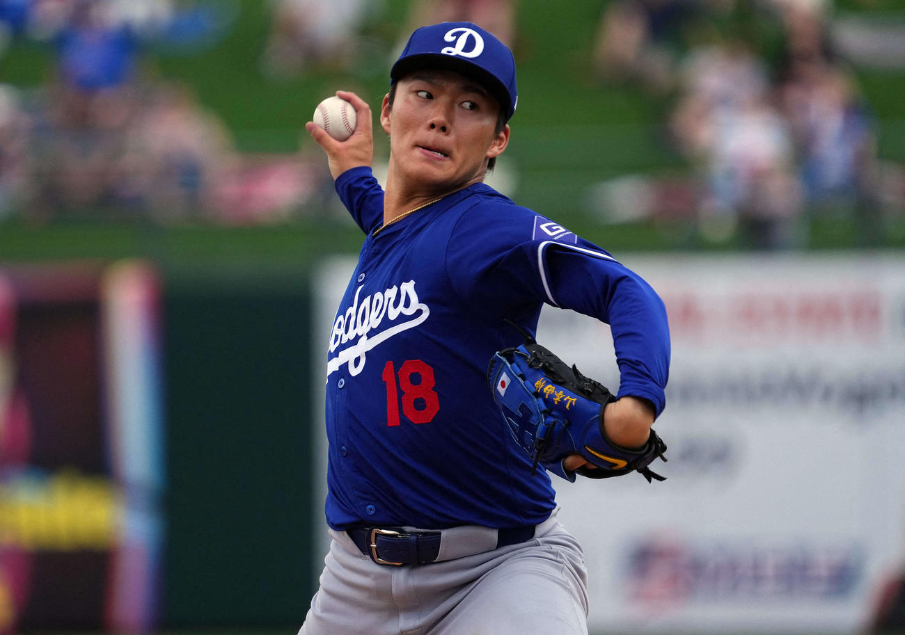 レンジャーズとのオープン戦に初登板したドジャース山本由伸（USA TODAY Sports＝ロイター）