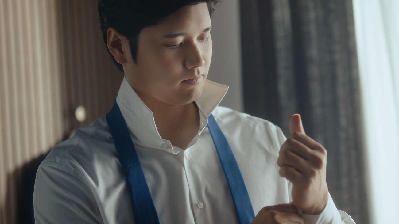 ECCブランドアンバサダーのドジャース大谷の新テレビCM「未来へ、翔（はばた）け。」編（ECC提供）