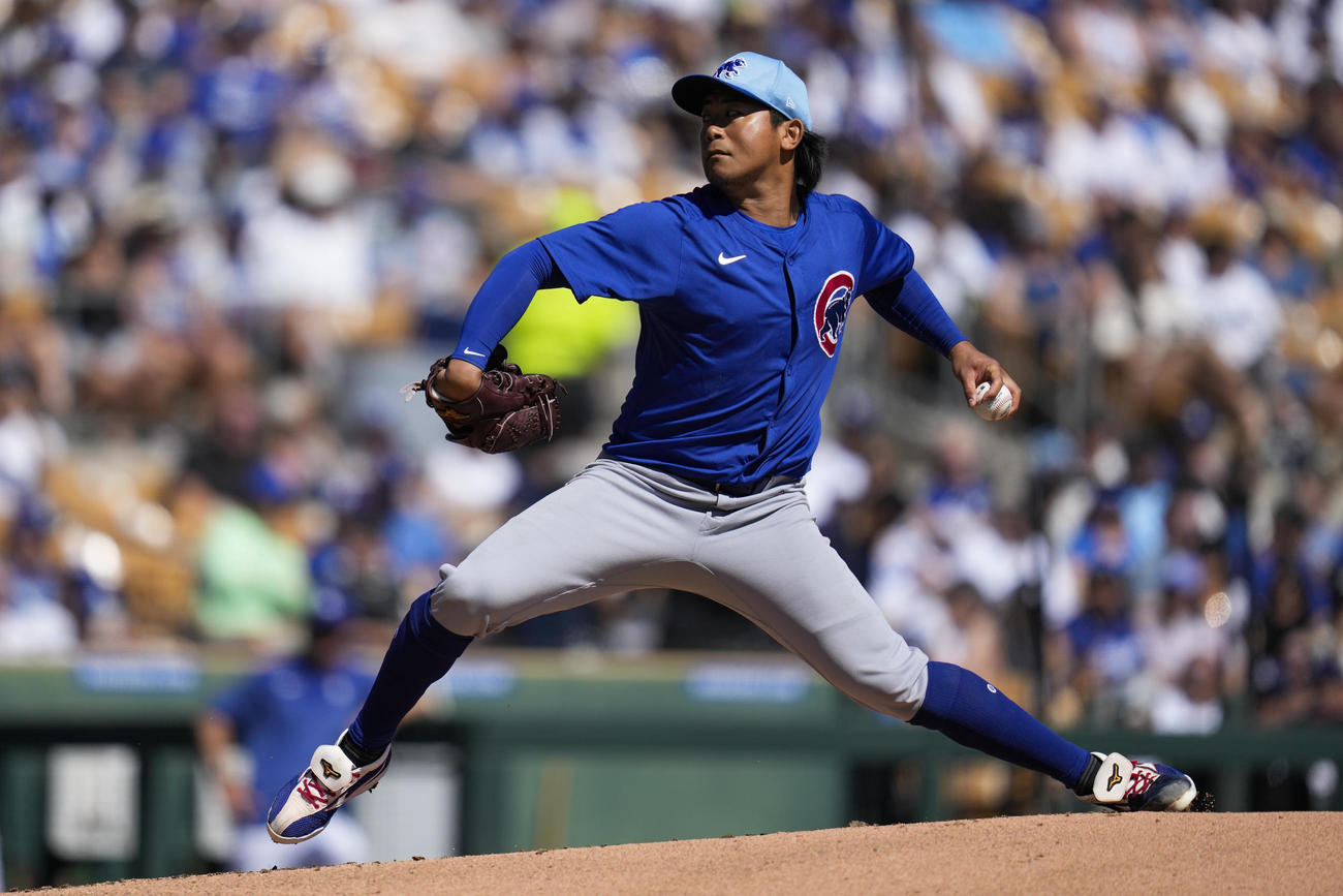 ドジャース戦に先発したカブス今永（AP）