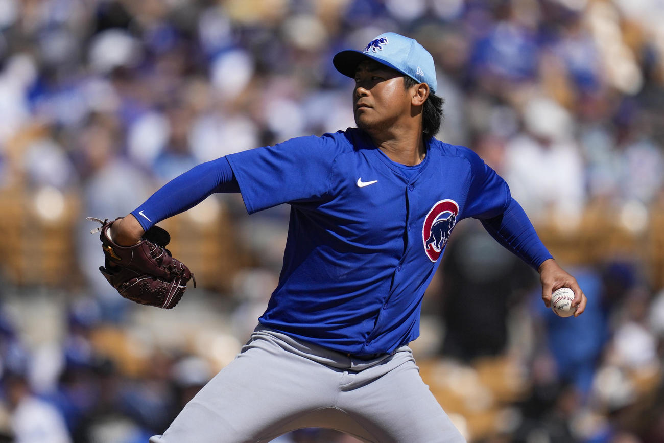 ドジャース戦に先発したカブス今永（AP）