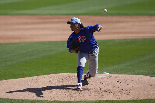 ドジャース戦に先発したカブス今永(AP)
