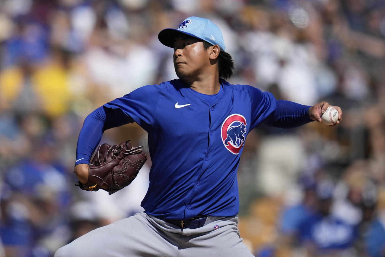 ドジャース戦に先発したカブス今永（AP）