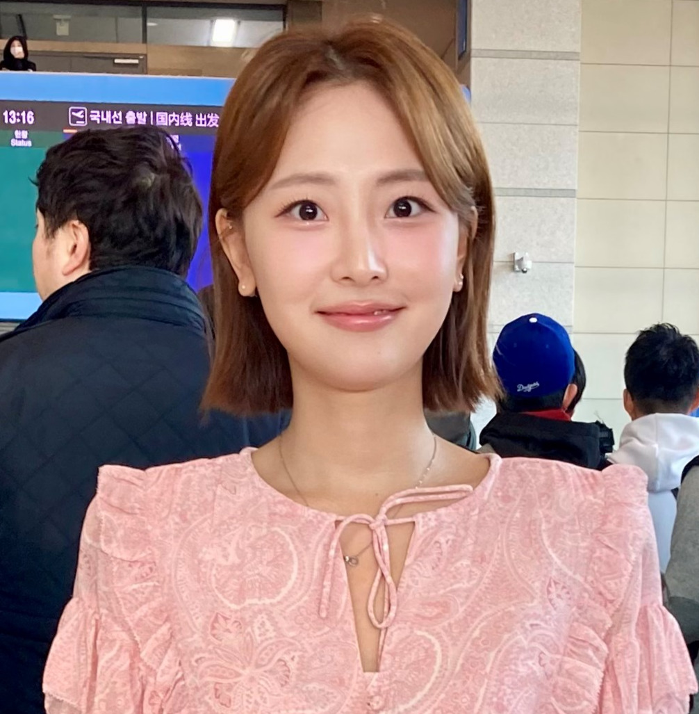 韓国メディアSBSスポーツの女性アナウンサー、シン・イェウォンさん（撮影・斎藤庸裕）