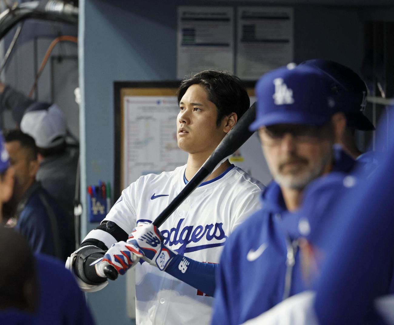カージナルス戦に臨むドジャース大谷（共同）