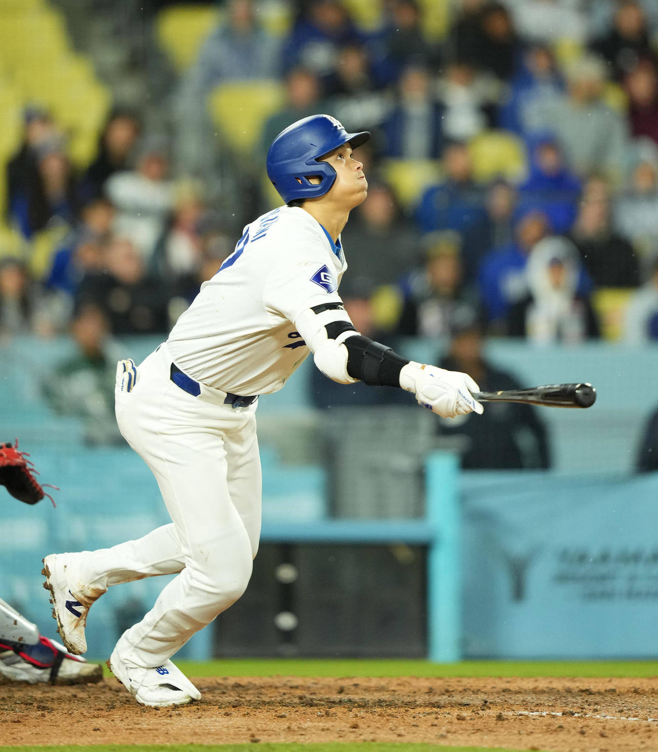 ドジャース対カージナルス　7回裏ドジャース無死二塁、右飛に倒れる大谷（撮影・菅敏）