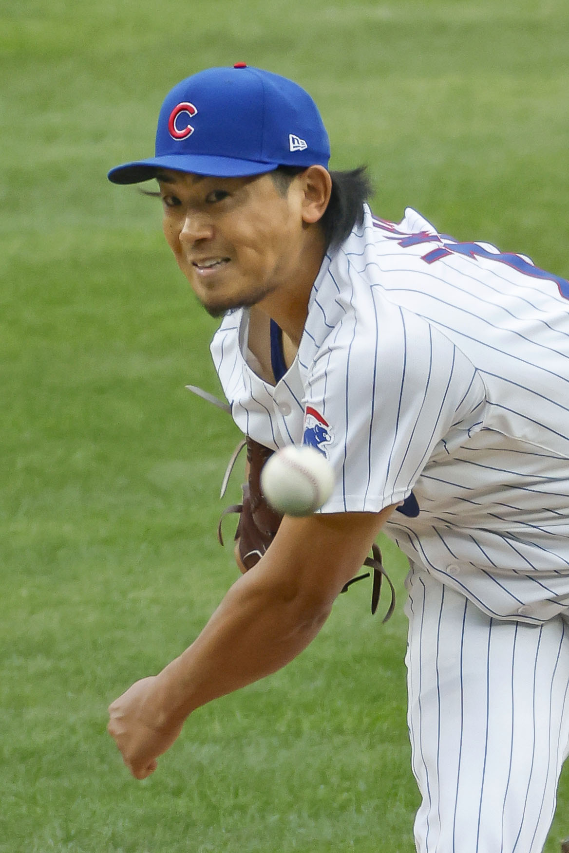 ロッキーズ戦に先発でメジャー初登板し、6回を2安打無失点で初勝利を挙げたカブス・今永＝シカゴ（共同）