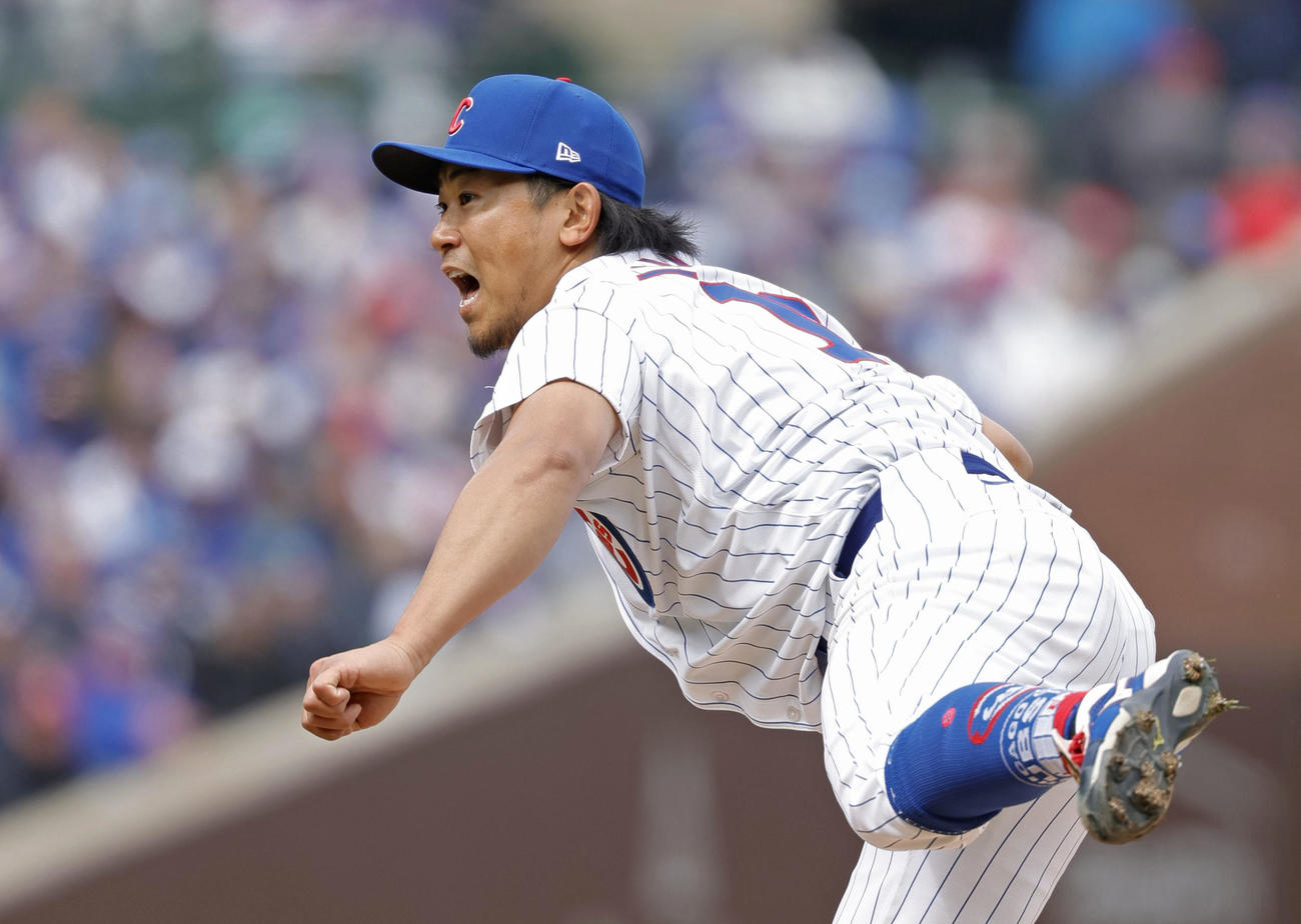 ロッキーズ戦に先発でメジャー初登板し、6回を2安打無失点で初勝利を挙げたカブス・今永＝シカゴ（共同）