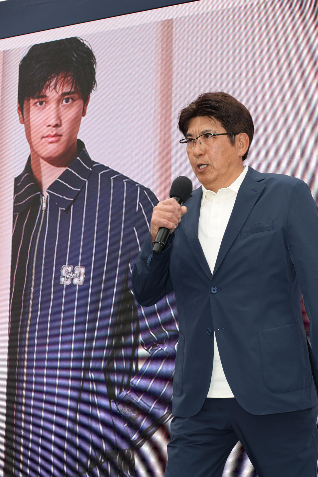 BOSS X SHOHEI OHTANI CAPSULE COLLECTION　＆　POP UP STORE LAUNCH EVENTに参加した石橋貴明（撮影・中島郁夫）