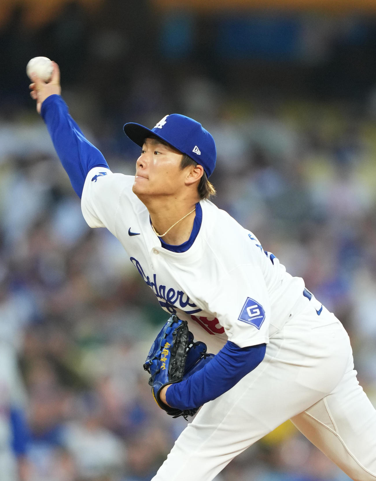 ドジャース対メッツ　ドジャース先発の山本（撮影・菅敏）