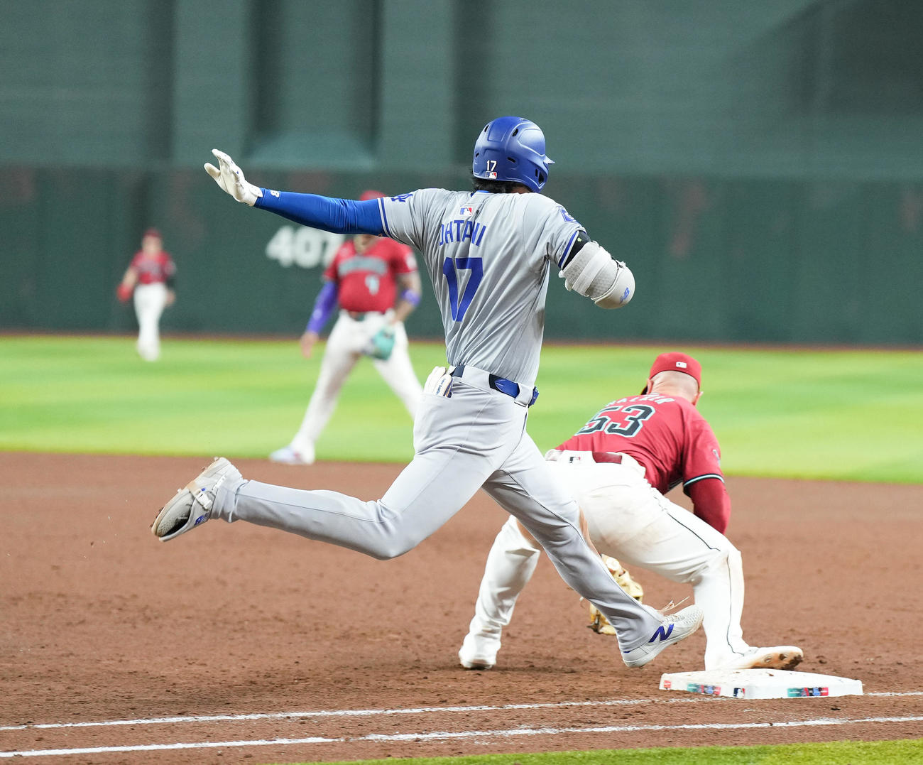 ダイヤモンドバックス対ドジャース　6回表ドジャース無死、遊ゴロに倒れる大谷（撮影・菅敏）