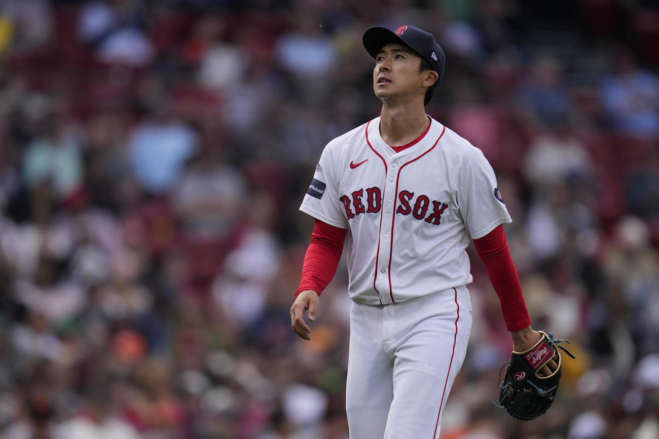 ジャイアンツ戦に登板したレッドソックス上沢直之（AP）