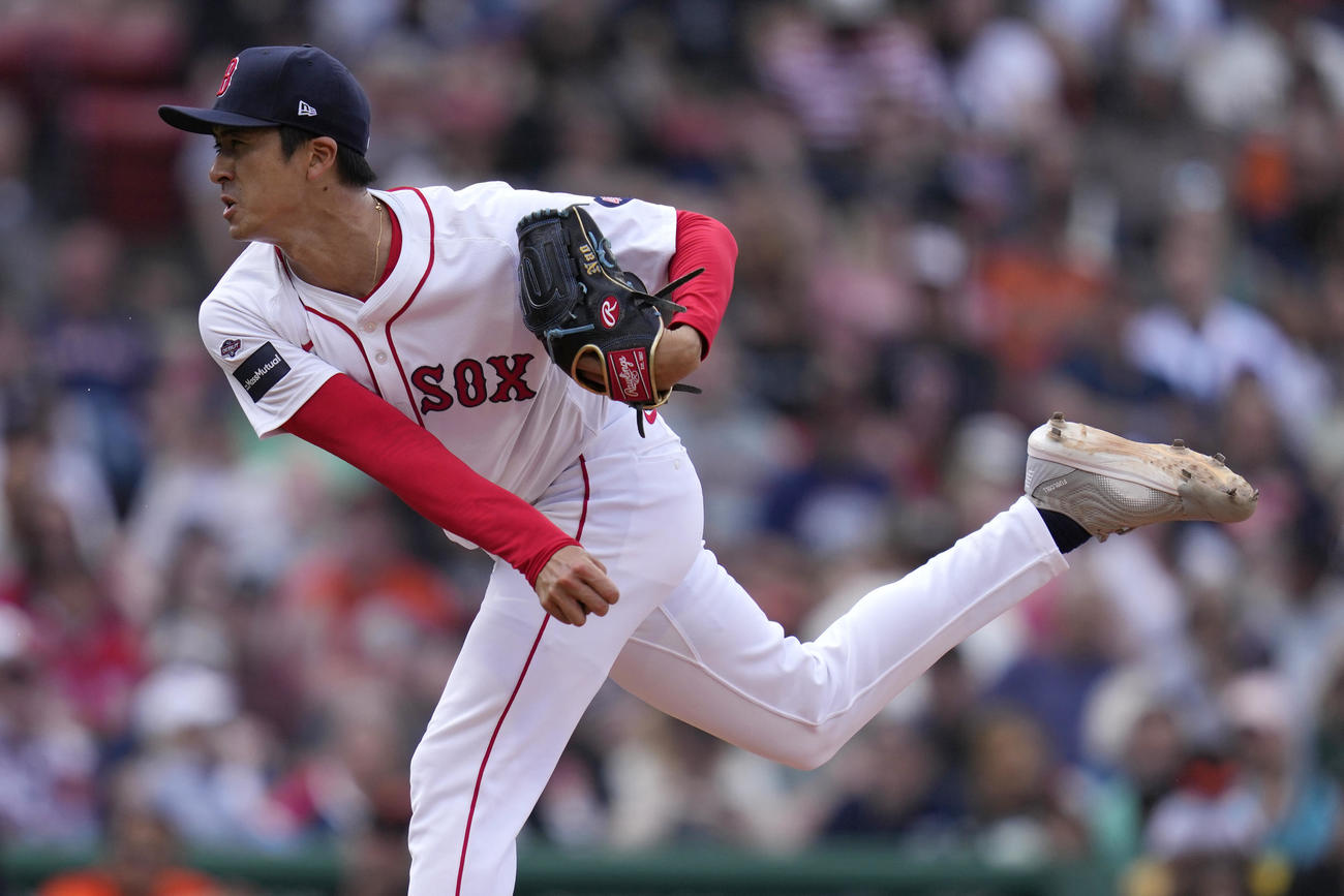 ジャイアンツ戦に登板したレッドソックス上沢直之（AP）
