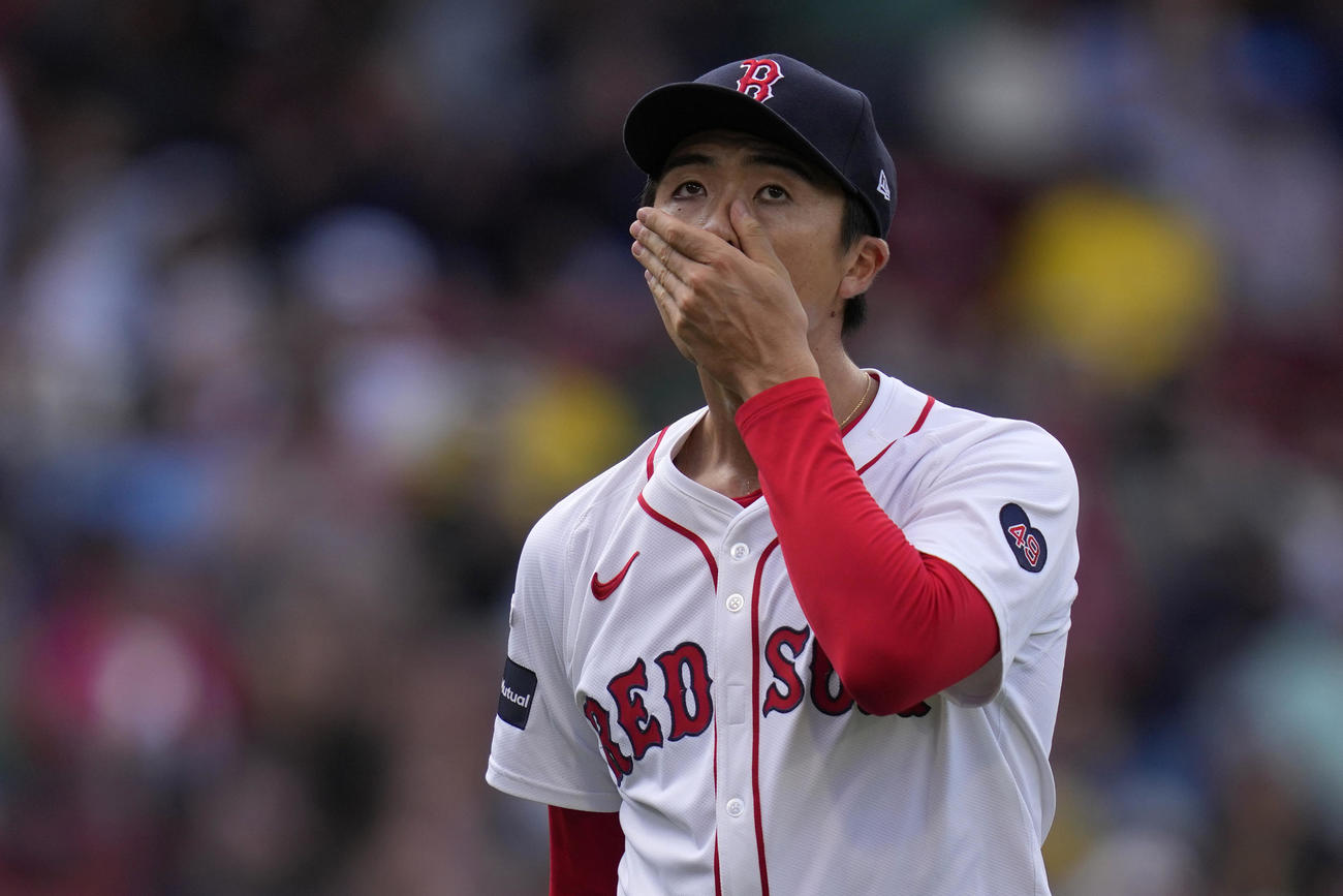 ジャイアンツ戦に登板したレッドソックス上沢直之（AP）