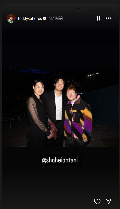 エド・シーランのインスタグラムから