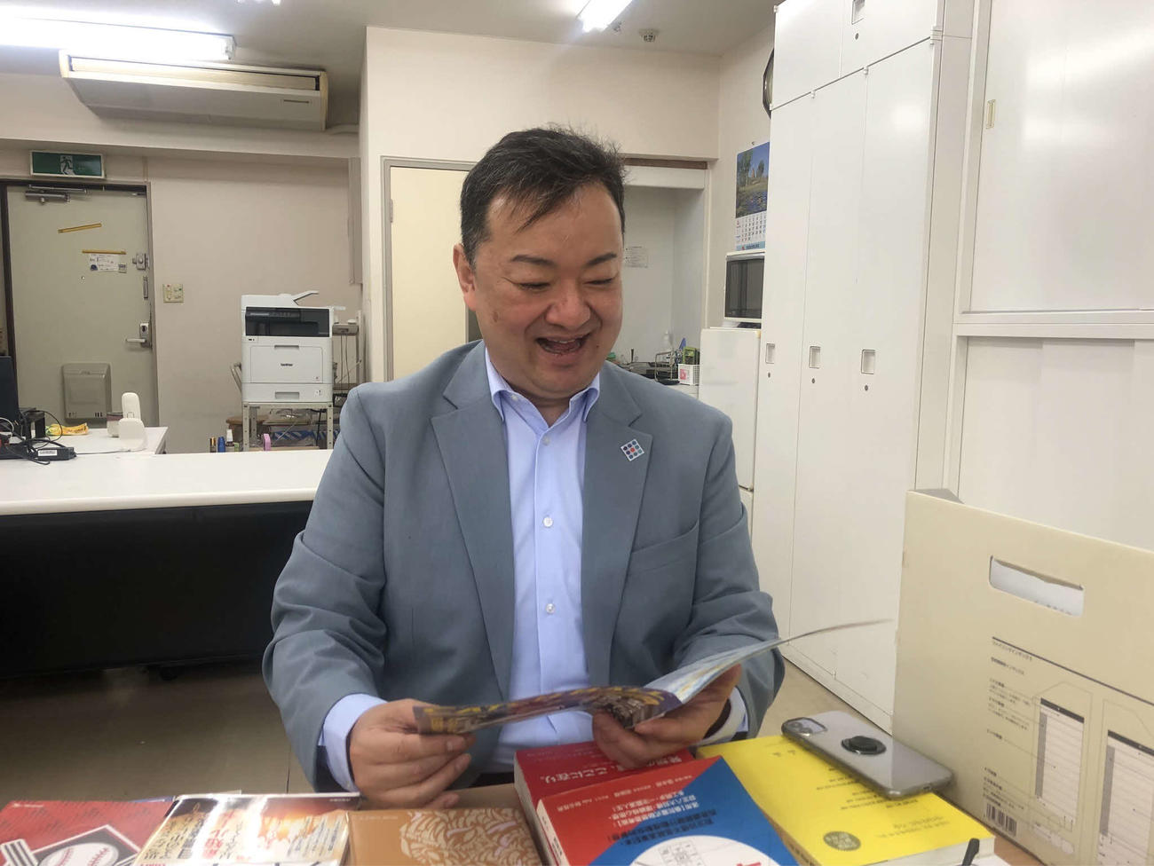 花巻東高時代の大谷も活用したマンダラチャートの普及活動をする一般社団法人マンダラチャート協会の松村剛志代表（撮影・平山連）