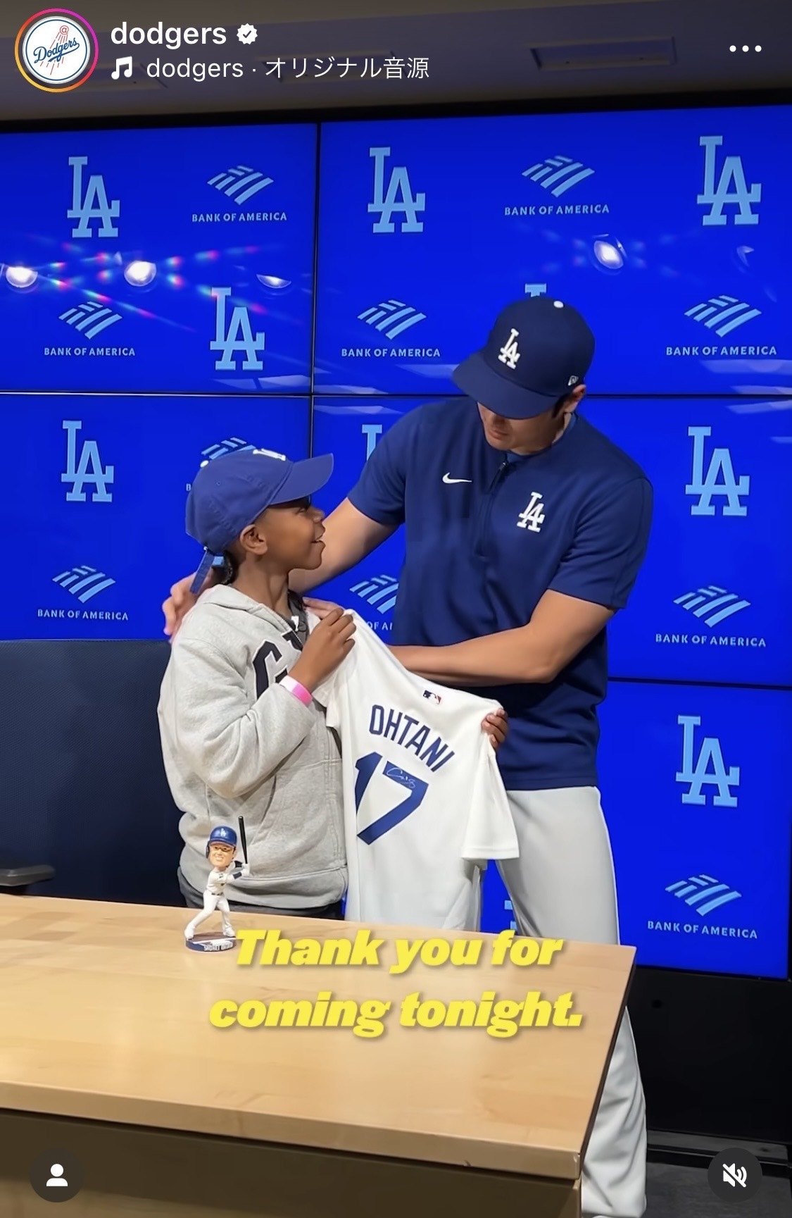 ドジャース公式インスタグラムから