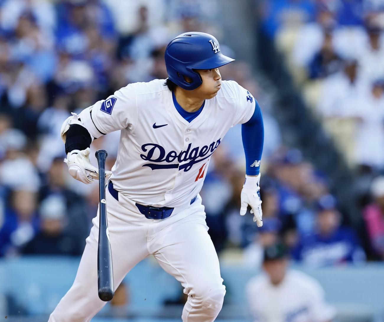 ドジャース対レッズ　1回裏ドジャース無死、三ゴロに倒れる大谷翔平（撮影・藤尾明華）