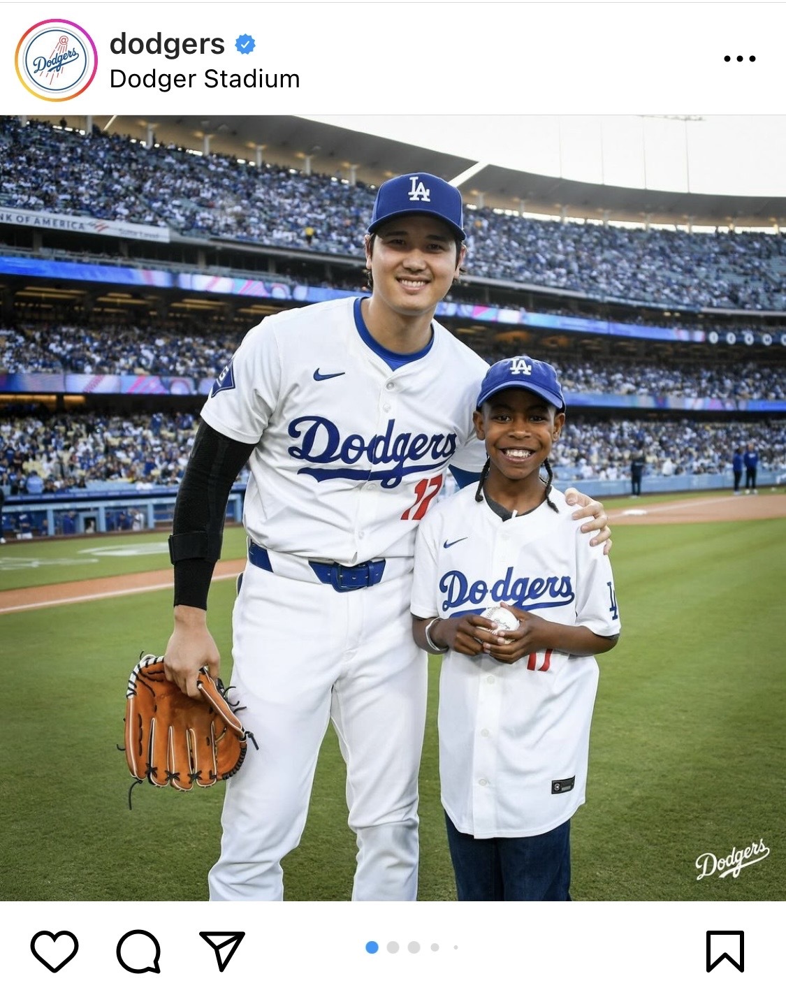 ドジャース公式インスタグラムから