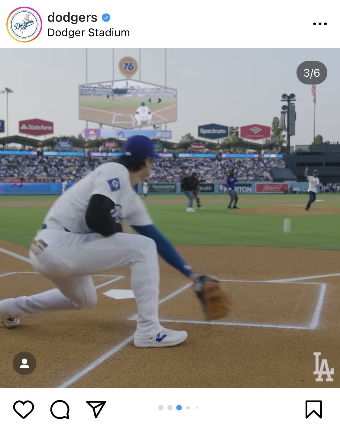 ドジャース公式インスタグラムから