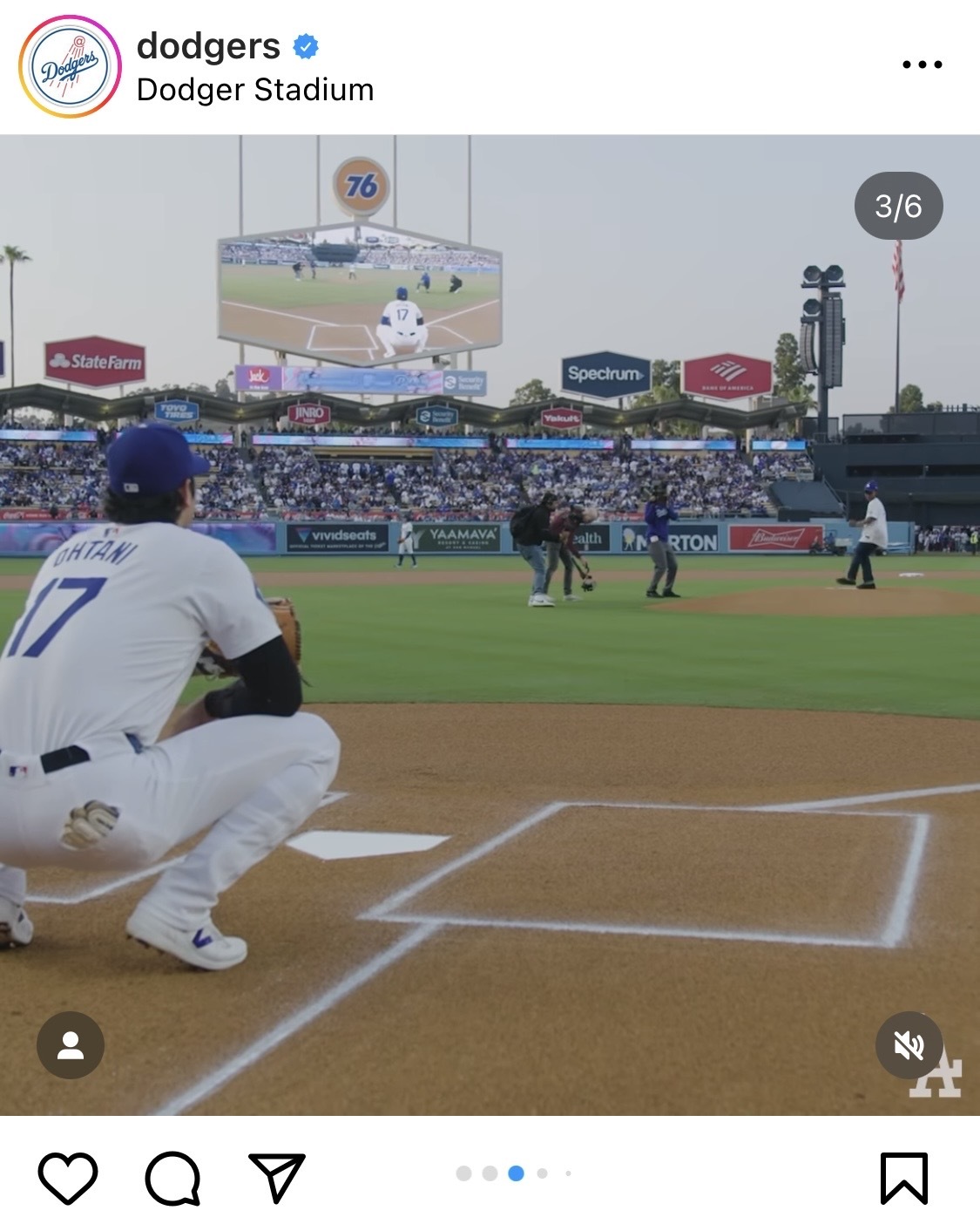 ドジャース公式インスタグラムから