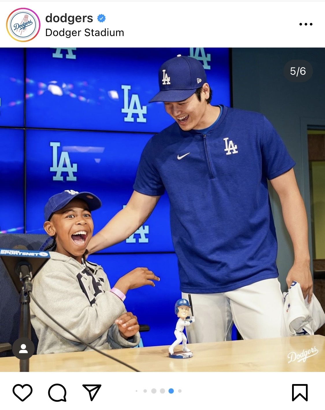ドジャース公式インスタグラムから