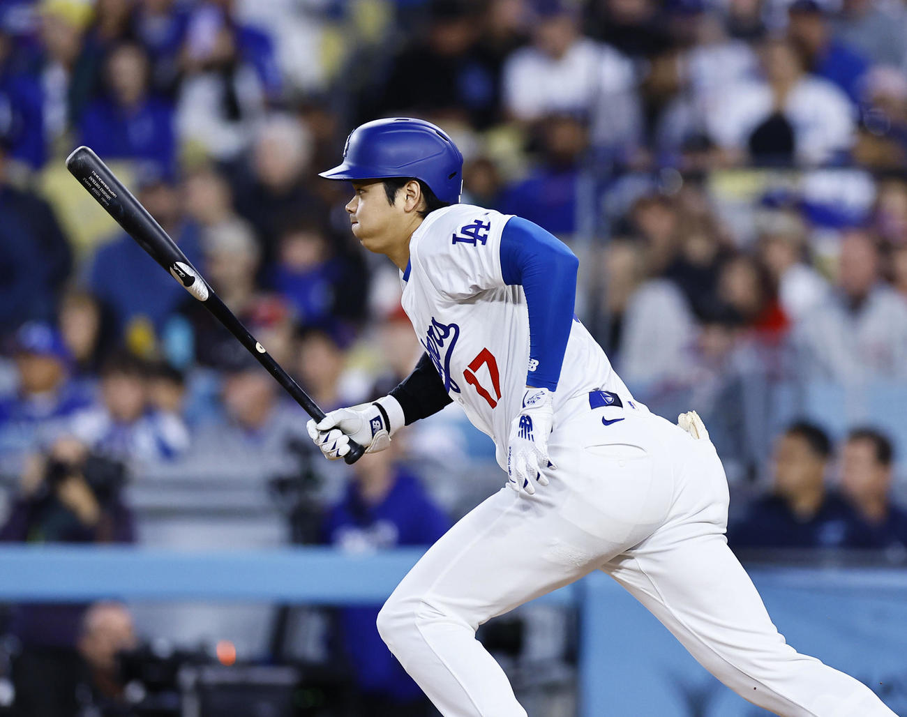 ドジャース対レッズ　7回裏ドジャース2死、大谷は一ゴロに倒れる（撮影・藤尾明華）