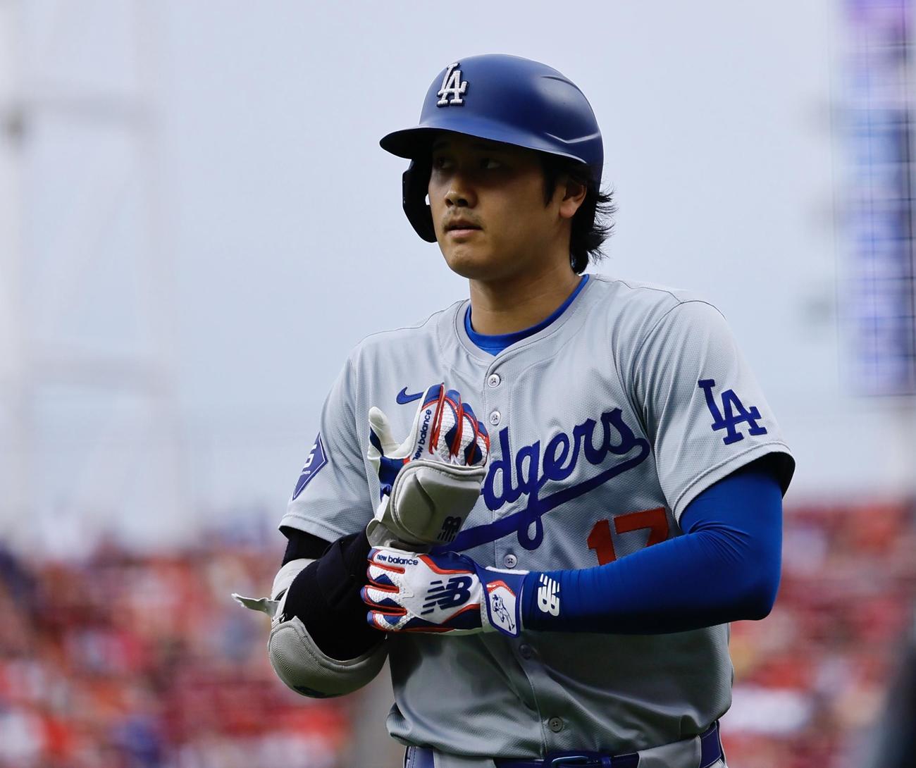 レッズ対ドジャース　4回表ドジャース無死、ニゴロに倒れた大谷翔平（撮影・藤尾明華）