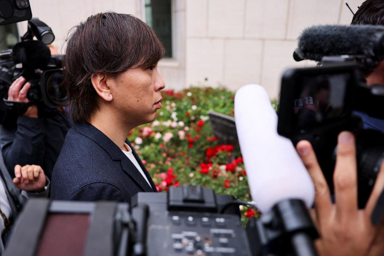 連邦地裁に出廷した水原一平被告（ロイター）