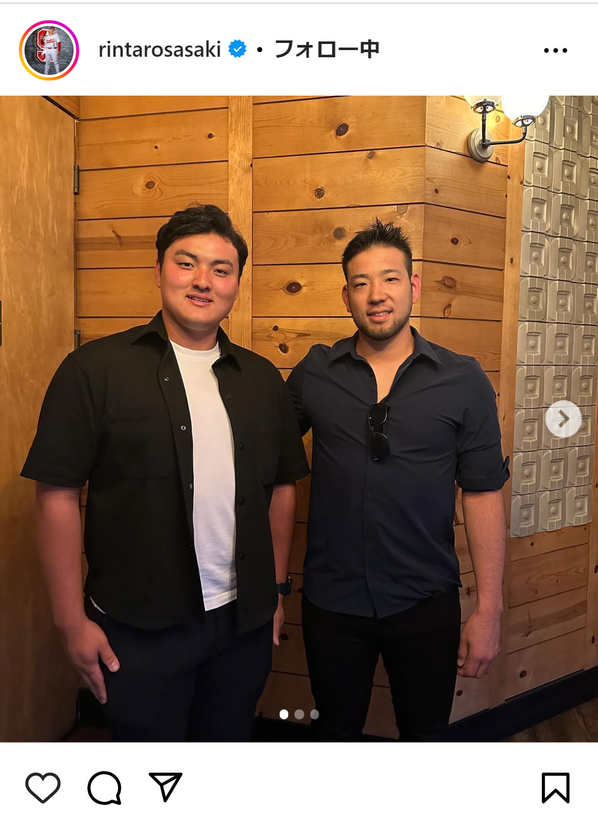 佐々木麟太郎のインスタグラムから