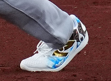 カージナルス対ドジャース　プレーヤーズ・ウイークエンドで使用したドジャース大谷のスパイク（撮影・横山健太）