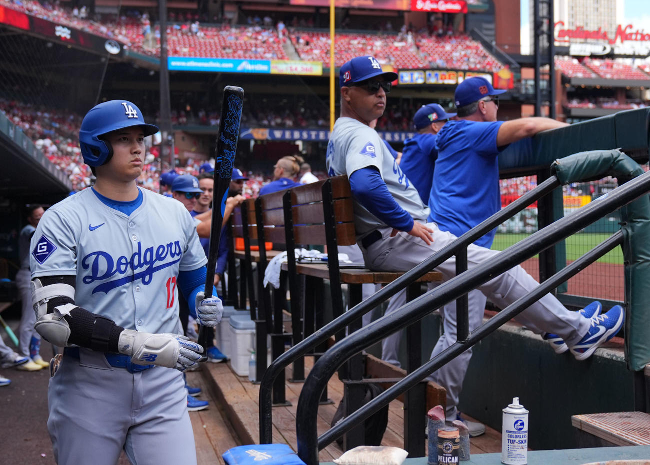 カージナルス対ドジャース　試合臨むドジャース大谷（撮影・横山健太）