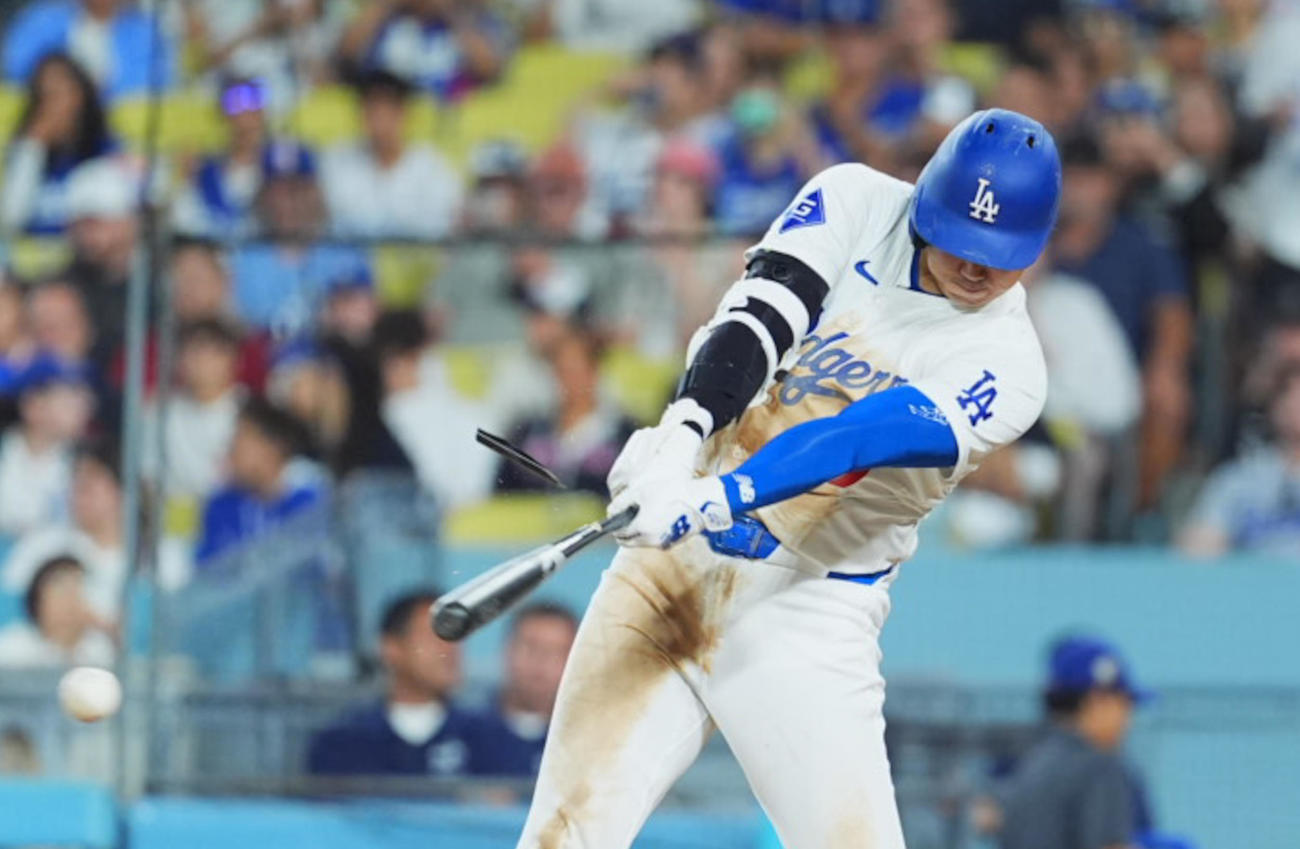 ドジャース対マリナーズ　6回裏ドジャース無死、二ゴロに倒れる大谷（撮影・菅敏）