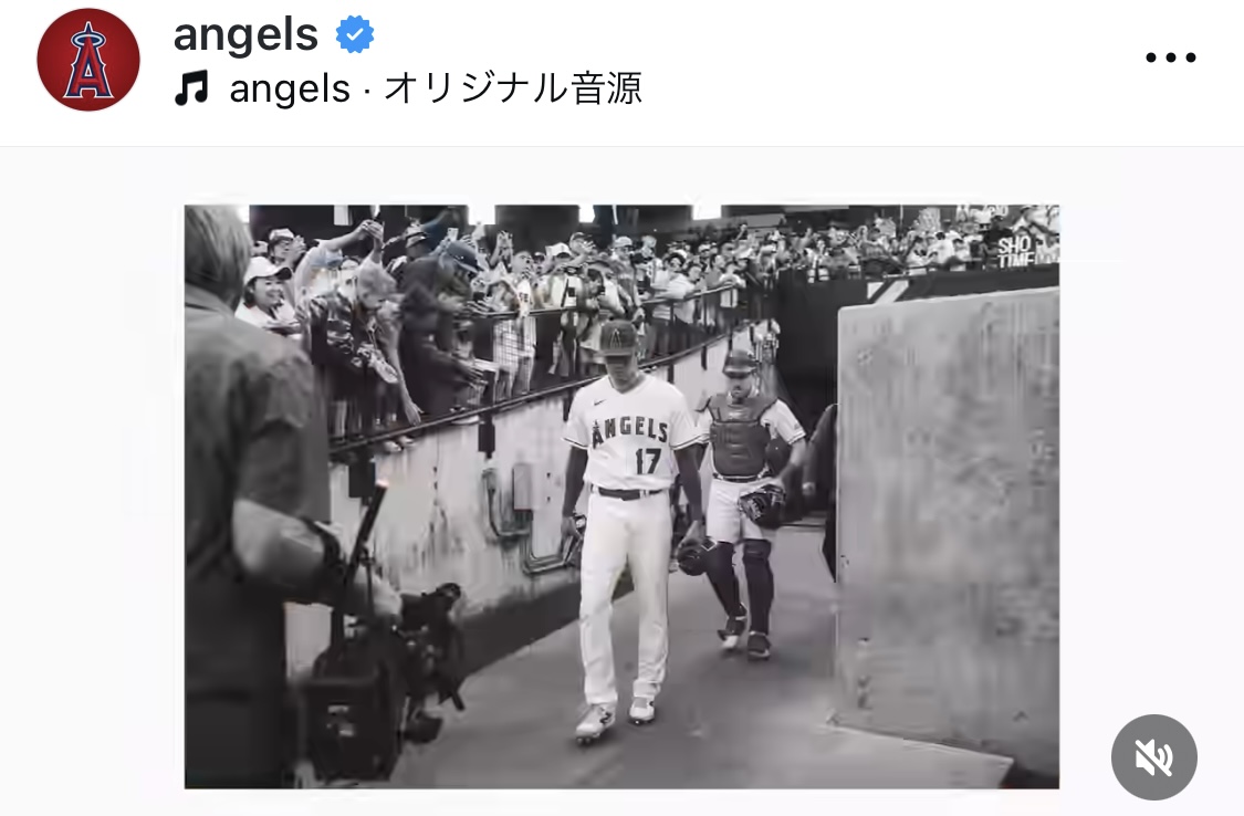 エンゼルスの公式インスタグラムから