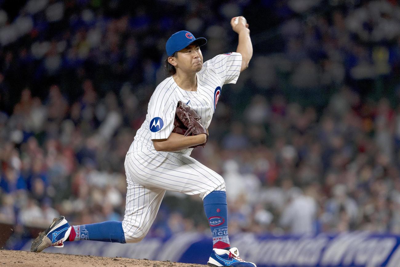 パイレーツ戦に先発し、7回を無安打無失点で12勝目を挙げたカブス・今永＝シカゴ（ゲッティ＝共同）