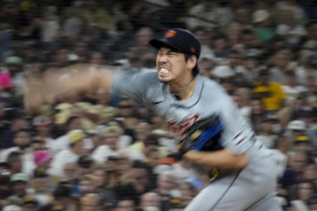 パドレス戦にリリーフ登板したタイガース前田健太（AP）