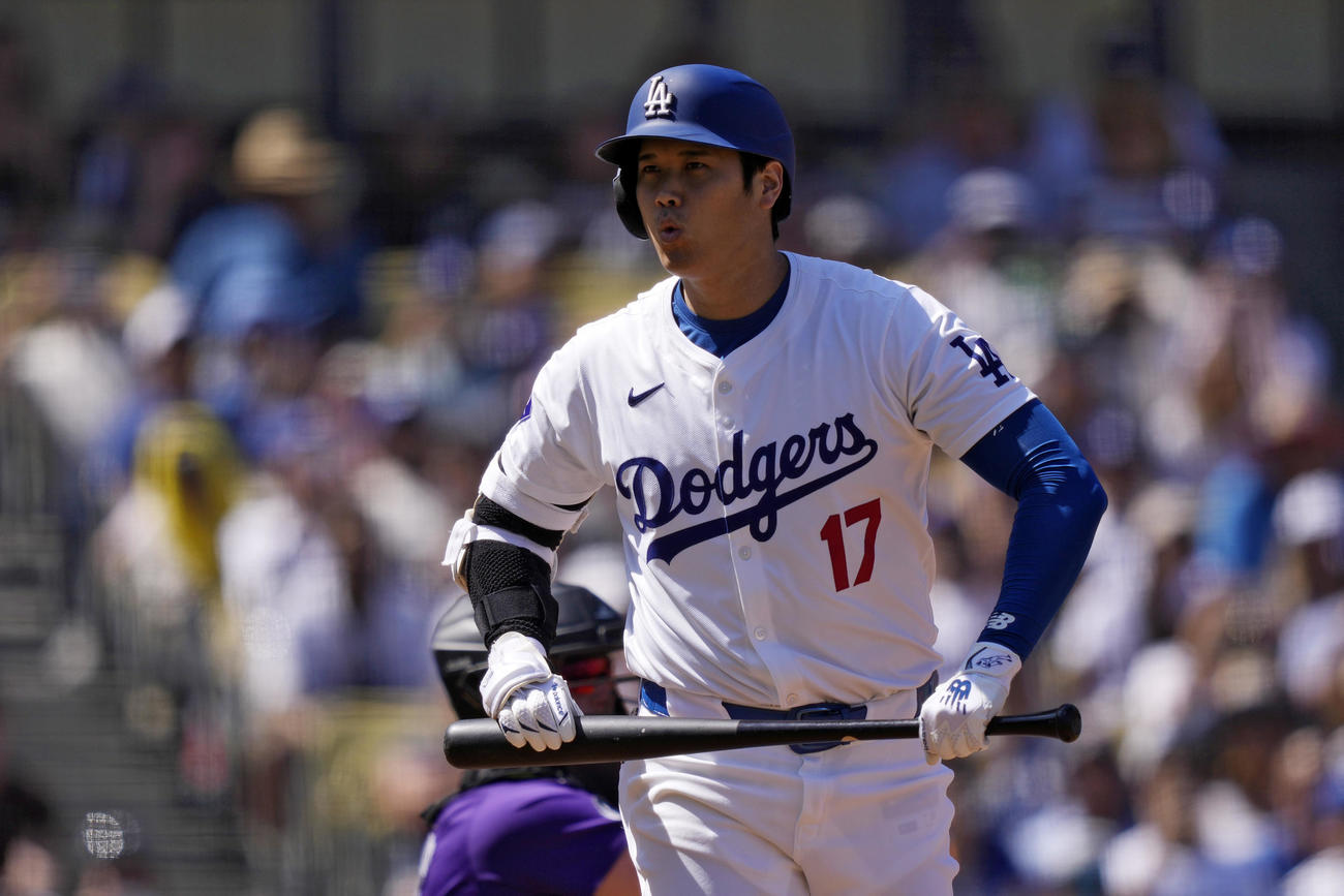 1回、第1打席の大谷翔平（AP）