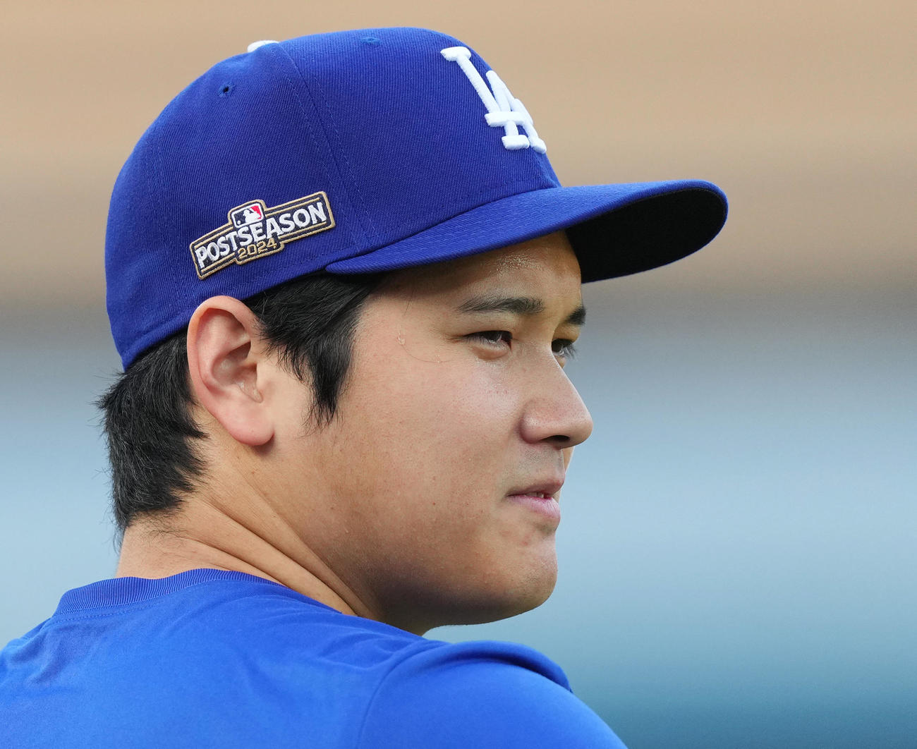 デビジョンシリーズに向け、調整するドジャース大谷（撮影・菅敏）