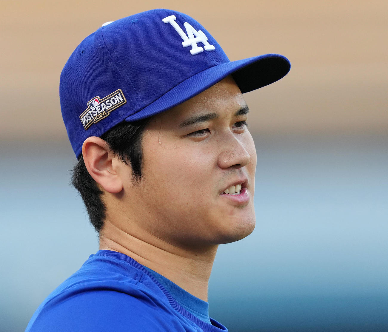 デビジョンシリーズに向け、調整するドジャース大谷（撮影・菅敏）
