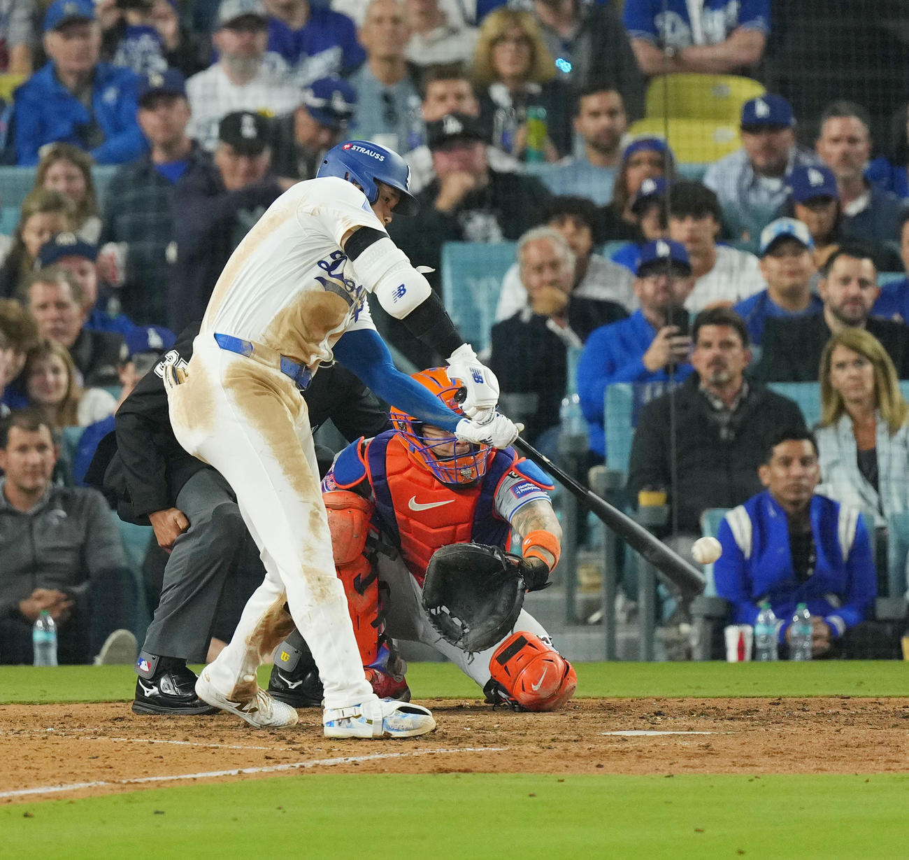 ドジャース対メッツ　6回裏ドジャース1死、中飛に倒れる大谷（撮影・菅敏）
