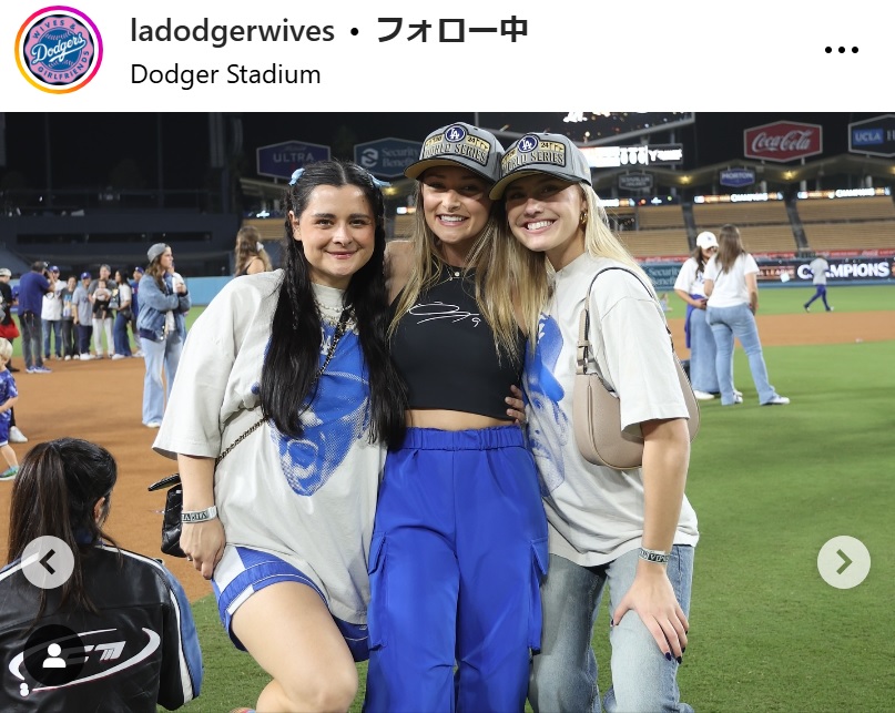 ドジャース夫人会のインスタグラムから
