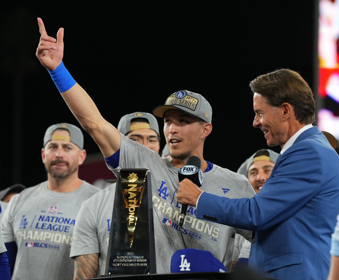 リーグ優勝を決め、MVPに選ばれたドジャース・エドマン（2024年10月20日撮影）