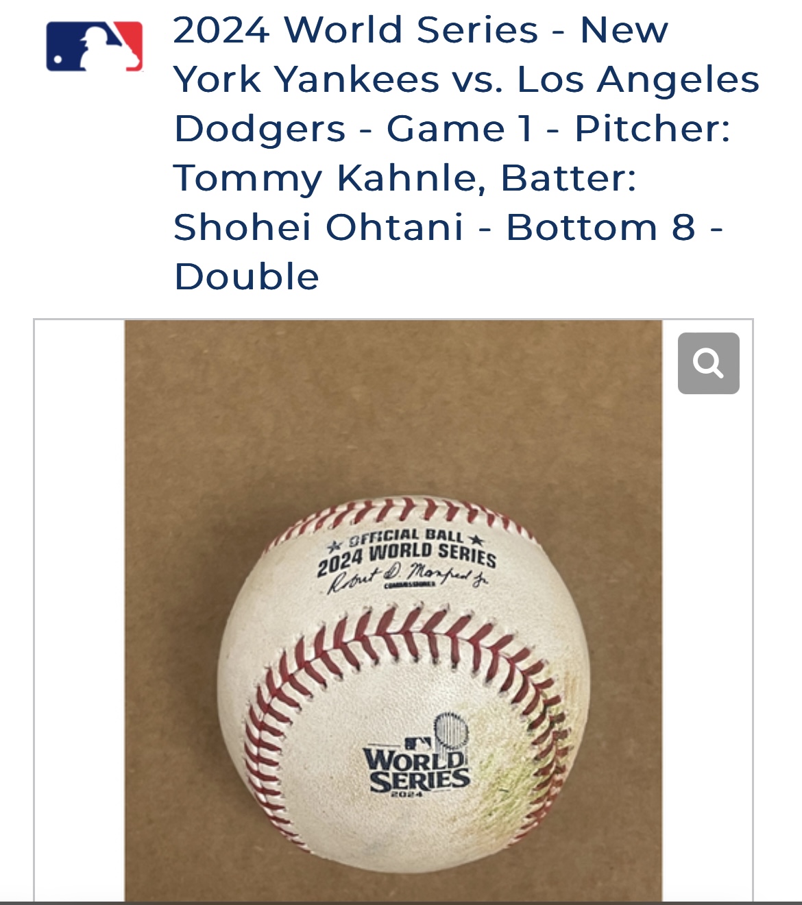 ドジャース公式オークションサイトより