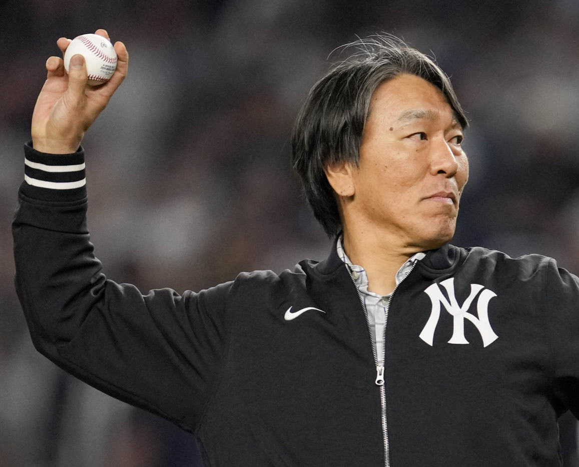 始球式を行った松井秀喜氏（AP）