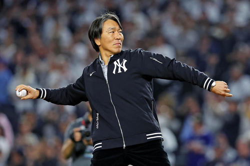 松井秀喜氏、ヤンキースタジアムでのWS第5戦で始球式 09年ヤンキース