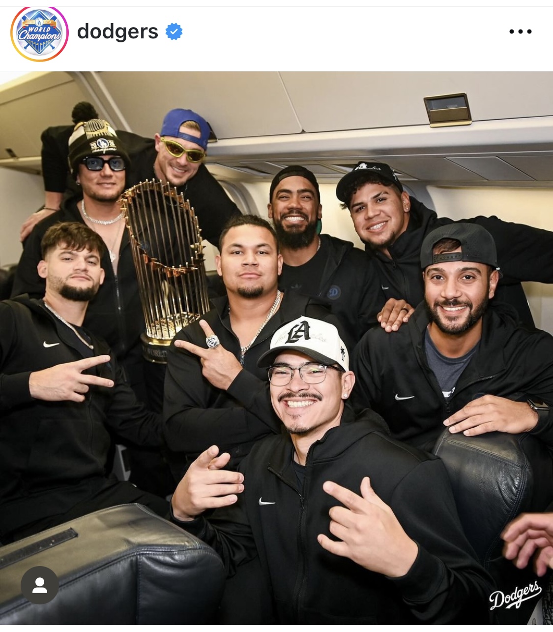 ドジャース公式インスタグラムから