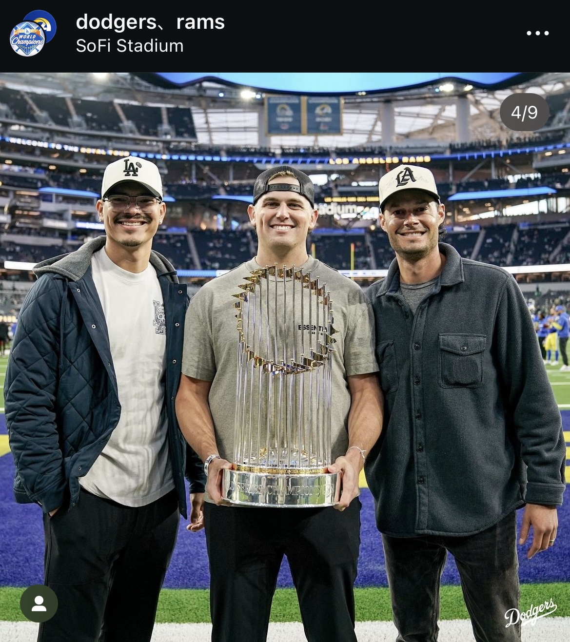 ドジャース公式インスタグラムから