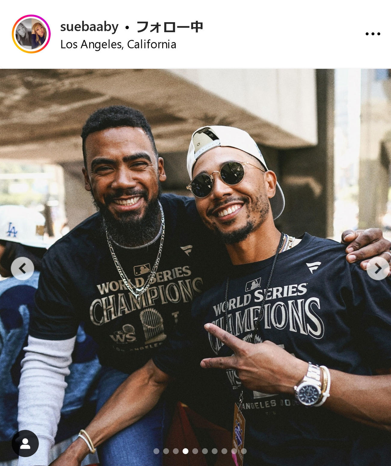 ドジャース公式SNSのディレクターを務めるジョー・スー氏のインスタグラムから