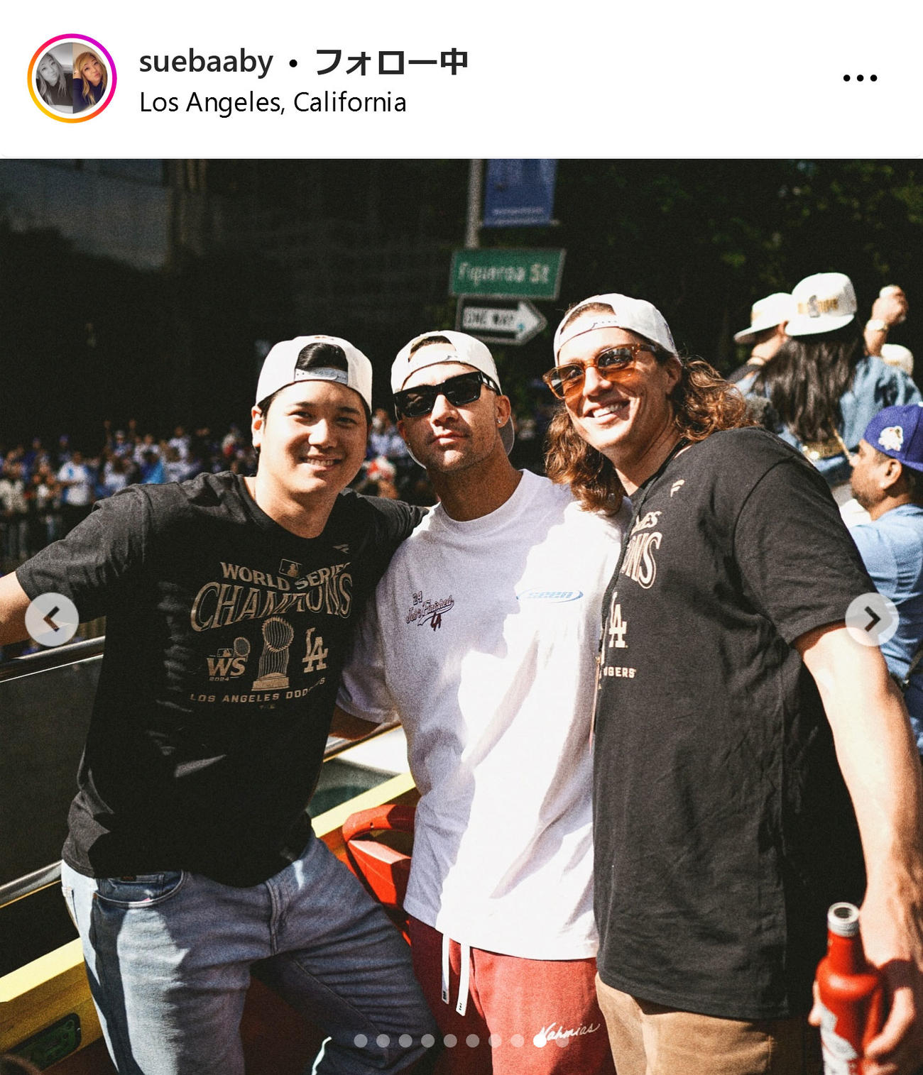 ドジャース公式SNSのディレクターを務めるジョー・スー氏のインスタグラムから